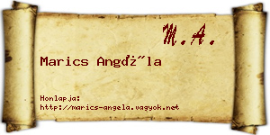 Marics Angéla névjegykártya